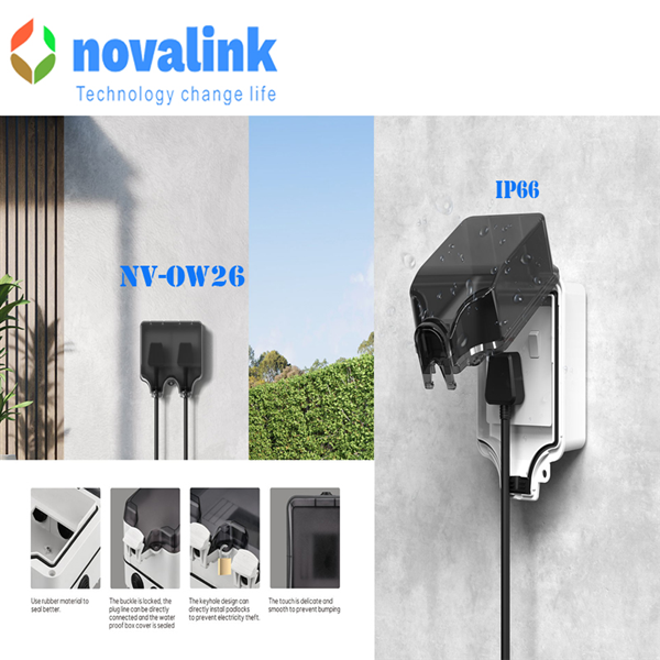 Ổ cắm điện âm tường Novalink NV-OW26 chống nước IP66