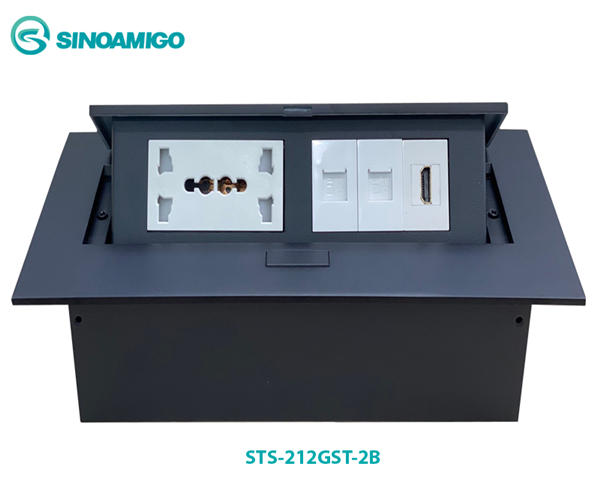 Hộp ổ điện âm bàn ổ điện, mạng LAN, USB, HDMI, âm thanh..Sinoamigo STS-212GST-2B