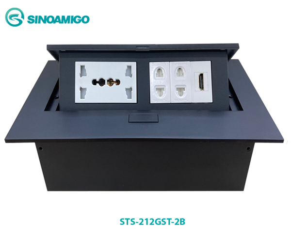 Hộp ổ điện âm bàn ổ điện, mạng LAN, USB, HDMI, âm thanh..Sinoamigo STS-212GST-2B