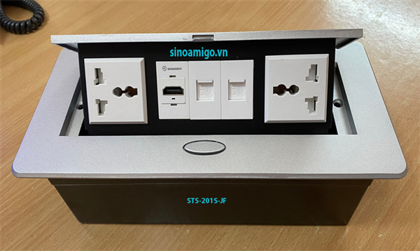 Hộp điện âm bàn đa năng Sinoamigo STS-201S-JF tích hợp HDMI USB LAN