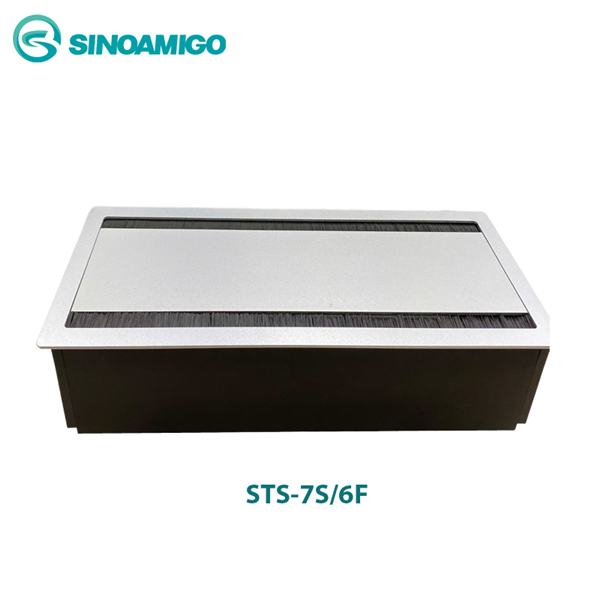 Hộp ổ điện &acirc;m b&agrave;n Sinoamigo STS-7S/6F lắp đặt b&agrave;n họp