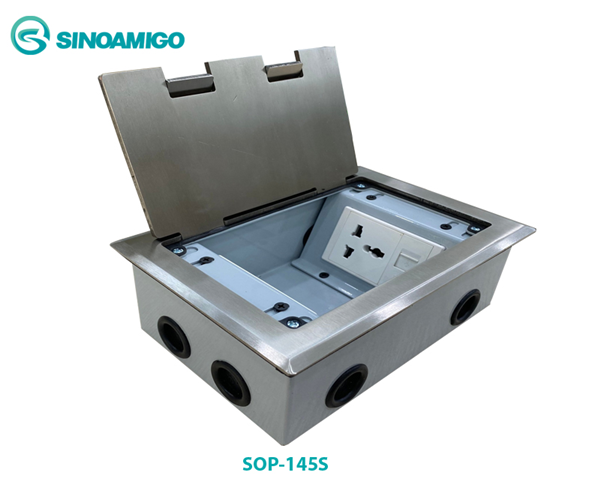 Hộp Ổ Điện Âm Sàn Cao Cấp Sinoamigo SOP-145S Màu Bạc | Chính Hãng, Sang Trọng
