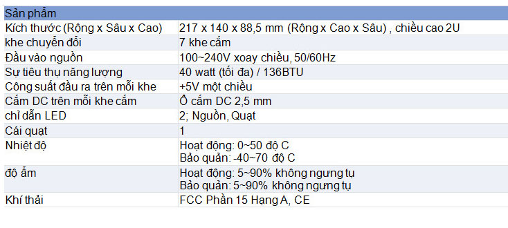 Khung nguồn tập trung Media Converter 7 khe cắm PLANET MC-700,