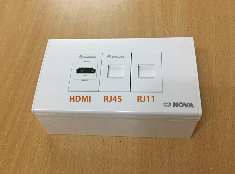 Ổ cắm âm tường HDMI+RJ45+RJ11 NOVA cao cấp