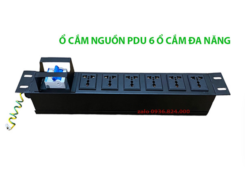 Thanh nguồn PDU 6 cổng đa năng lắp rack