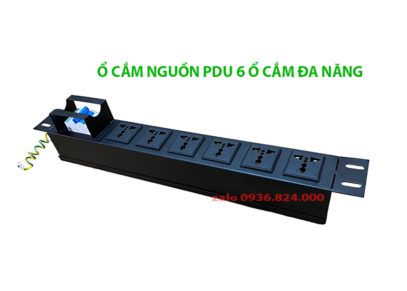 Thanh nguồn PDU 6 cổng đa năng lắp rack