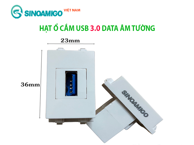 Nhân Wallplate USB 3.0 chuẩn Wide  lắp mặt panasonic âm tường