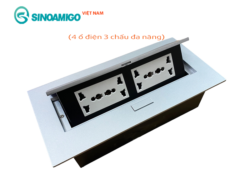 Hộp ổ điện âm bàn Sinoamigo STS-212GST-2S chính hãng