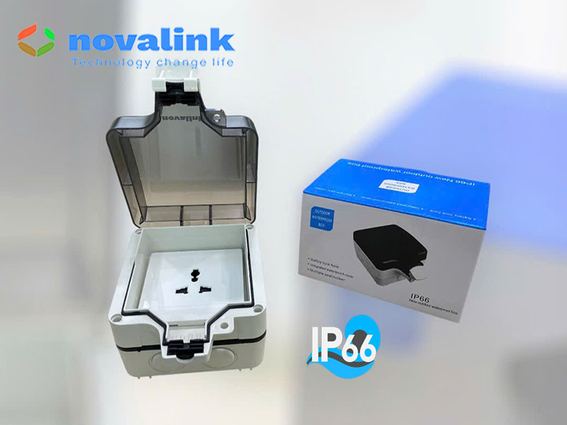 Hộp ổ cắm điện âm tường chống nước IP66 Novalink NV-OW26 chính hãng