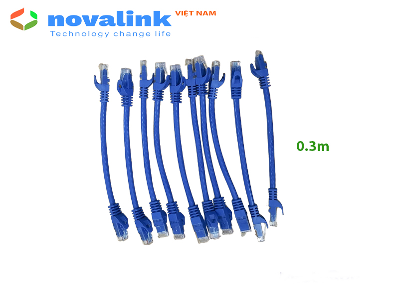 Dây nhẩy mạng UTP cat6 dài 30cm Novalink NV-20118A , 24AWG, 550Mhz tốc độ 1Gb