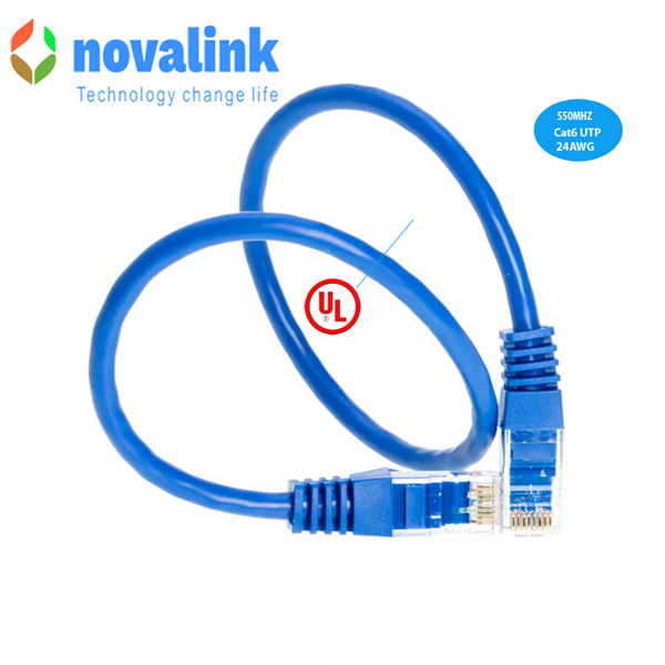 Dây nhảy, patch cord Cat6 NOVALINK NV-20104A dài 2m màu xanh chính hãng