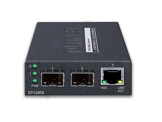 Bộ chuyển đổi quang điện PLANET GT-1205A (2 SFP + 1 RJ45, Gigabit)