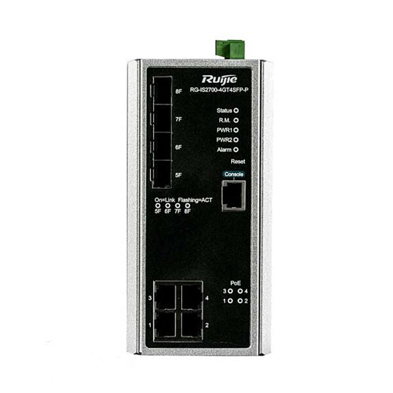 Switch PoE công nghiệp RUIJIE 4 cổng + 4 SFP RG-IS2700-4GT4SFP-P
