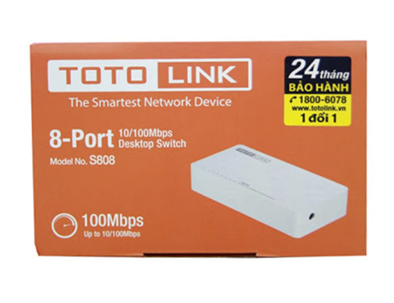 Bộ chia mạng  8 cổng Totolink 10/100Mbps  S808_v4