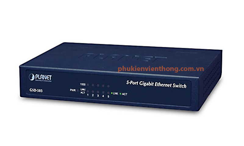 Switch mạng Planet 5 cổng 10/100/1000mbps GSD-503