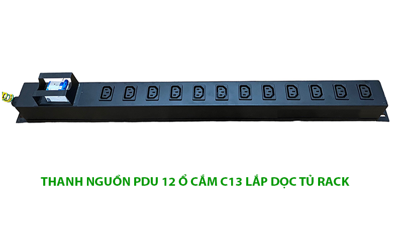 Thanh nguồn PDU C13 12 công lắp dọc tủ rack