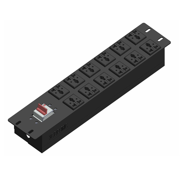 thanh nguồn PDU 12 cổng chuẩn đa năng lắp tủ rack 19 inch