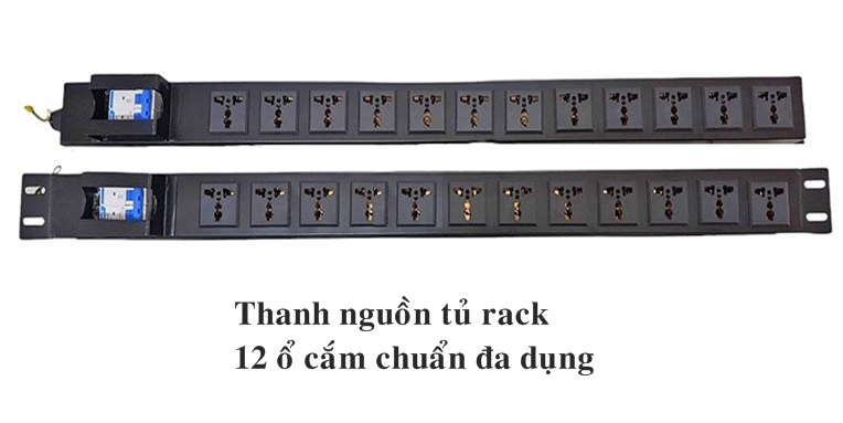 thanh nguồn PDU 12 cổng  đa năng  tủ rack 19 inch lắp dọc