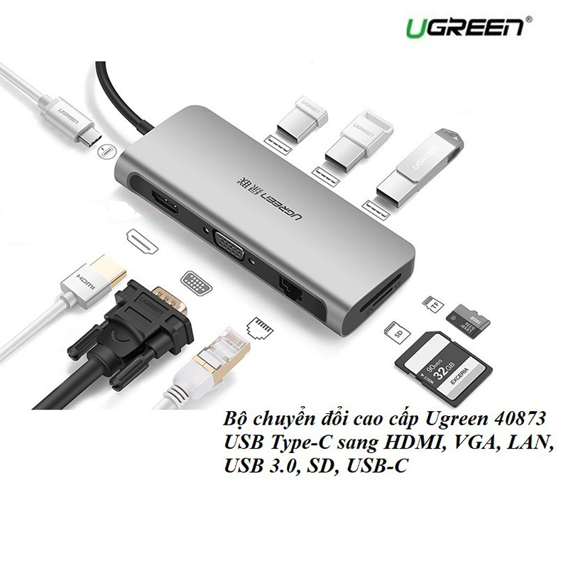 Cáp chuyển đổi USB TYPE C đa năng Ugreen 40873 chính hãng