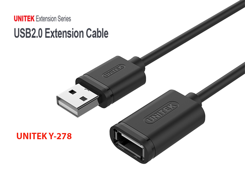 Cáp USB nối dài 10m có IC khuyêch đại tín hiệu Unitek Y-278 chính hãng.