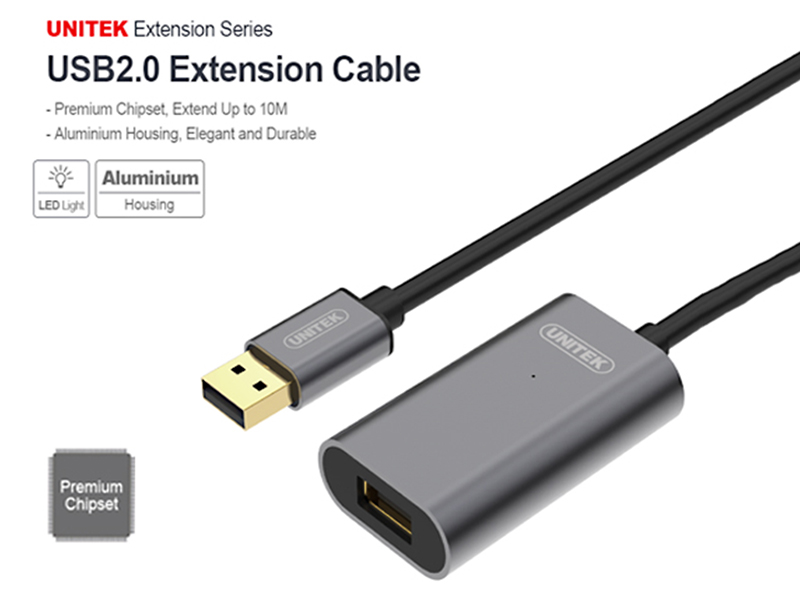 Cáp USB nối dài 15m Unitek Y-265 có chíp khuyêch đại tín hiệu