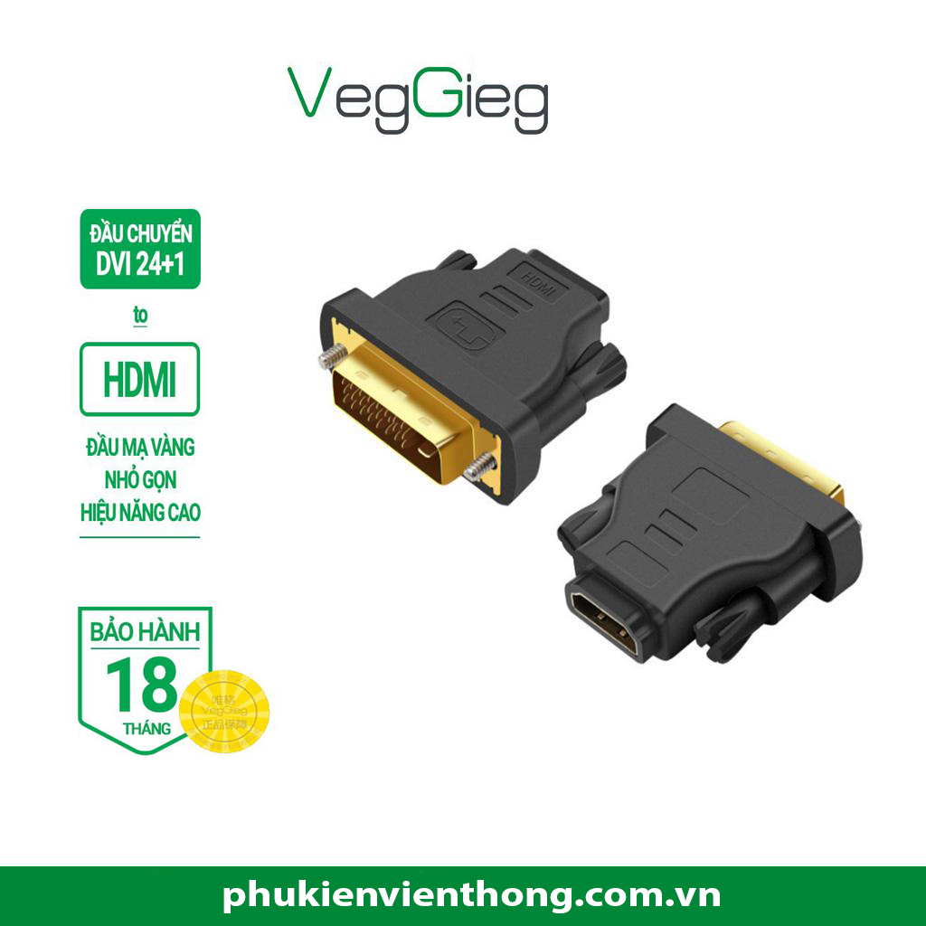 Đầu chuyển DVI to HDMI V-S107 VegGieg chính hãng