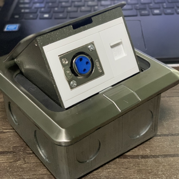 Hộp ổ cắm âm sàn âm thanh jack canon và mạng cat6