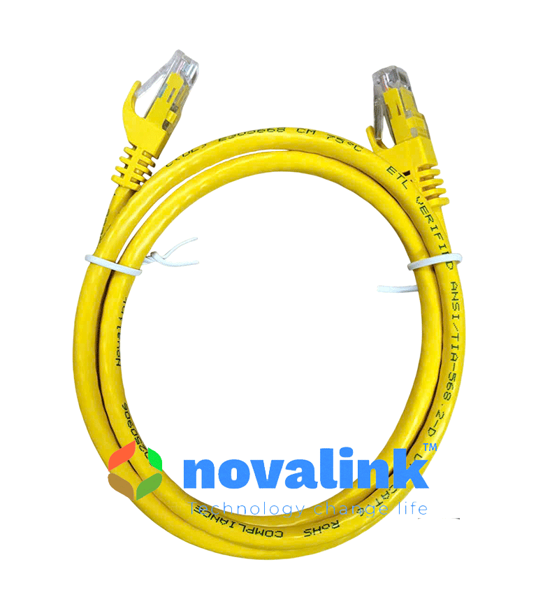 Dây Nhảy, cáp đấu nối Cat6 2M Màu Vàng NOVALINK NV-21104A | 550MHz Chính Hãng