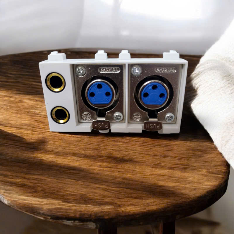 Hạt Ổ Cắm 2 Kanon + 2 Audio 6.5mm Cao Cấp Novalink NV-2CA2UV Chính Hãng