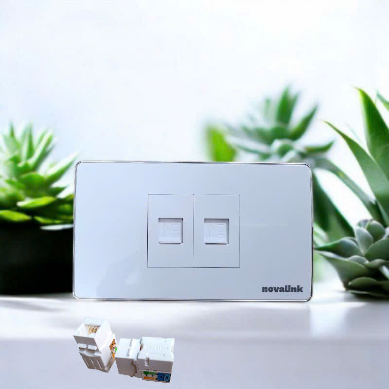 Nhân mạng, ổ cắm mạng  Cat6 Novalink | Chân mạ vàng 50U | Keystone cao cấp công nghệ Taiwan