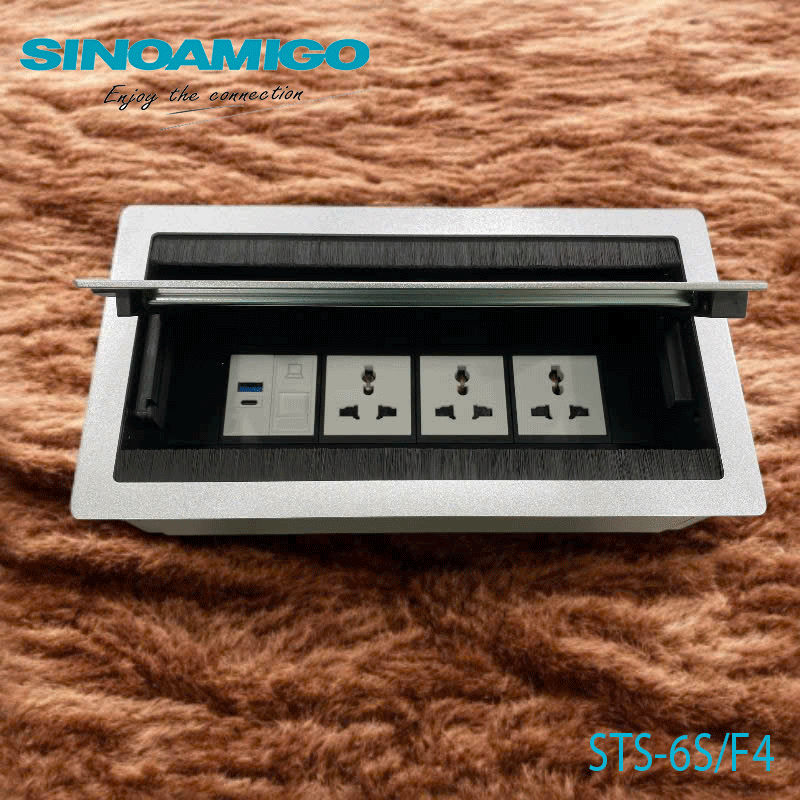 Hộp ổ điện Sinoamigo STS-6S/F4 màu bạc