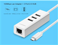 Cáp chuyển đổi USB TYPE C sang 3 USB 2.0 + LAN 20792 màu trắng