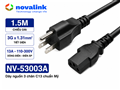 Dây nguồn 3 chấu chuẩn Mỹ to C13 Novalink NV-53005A 2m