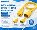 Dây nguồn C13 to C14 dài 1m màu vàng Novalink NV-52002Y