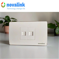Ổ cắm mạng LAN Cat6 2 cổng âm tường Type 128 Novalink NV-21002WS