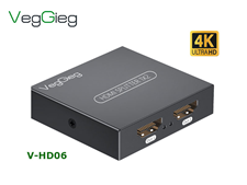 Bộ chia HDMI 1 ra 2 VegGieg V-HD06 hỗ trợ 4k-UHD