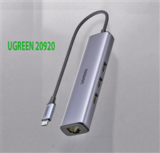 Bộ chia USB Type C sang Lan + 3 USB 3.0 Ugreen 20920