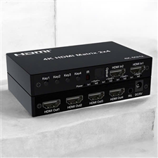 Bộ chuyển mạch ma trận HDMI 2 vào 4 ra Dtech DT-7224W | HDMI 2.0 4K@60Hz Cao Cấp