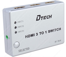 Bộ gộp HDMI, Switch HDMI 3 vào 1 ra chính hãng Dtech mã DT7018