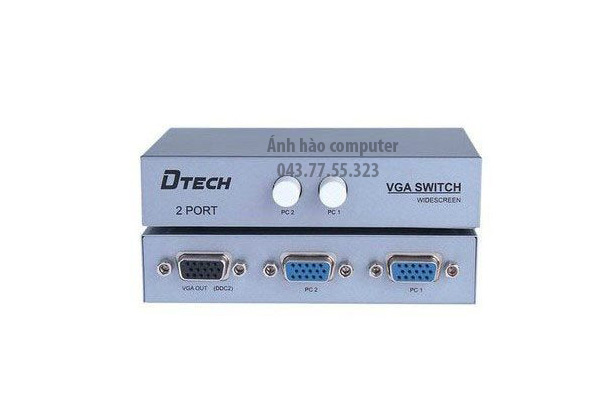 Bộ gộp tín hiệu VGA, Switch  VGA 2 vào 1 ra Dtech  mã DT-7032