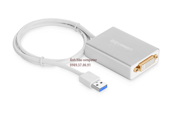 Cáp chuyển đổi USB to DVI 24+5 chính hãng Ugreen 40243 tiện ích