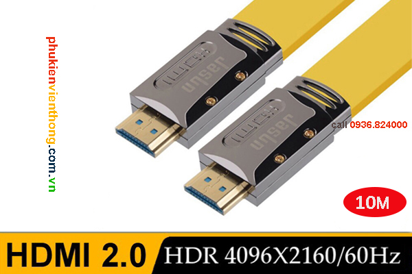 Cáp HDMI 2.0 10 m Jasun Hỗ trợ 4K/2K/3D Chính hãng