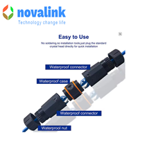 Đầu Nối Dây Mạng Cat5 Cat6 Cat7 Ngoài Trời Novalink NV-WP601A Chuẩn IP68
