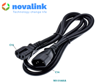Dây nguồn C13 to C14 1.5m Novalink NV-52003A - Lõi 16AWG, 13A, chuẩn UL xuất khẩu