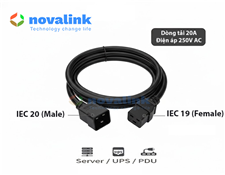 Dây Nguồn C19 To C20 1.5m 20A Novalink NV-56302A Chính Hãng
