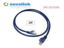 Dây nhảy Cat6 2m Novalink 100% đồng, 24AWG, pass Fluke, màu xanh