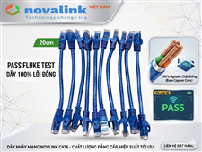 Dây nhảy Cat6 dài 0.2m 100% đồng, 24AWG, pass Fluke, màu xanh | Giá tốt