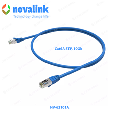 Dây Nhảy CAT6A STP 0.5m 24AWG Chống Nhiễu | NV-60101A Màu Xanh