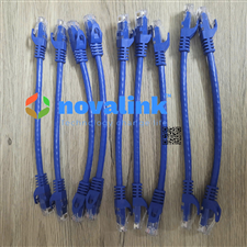 Dây nhảy mạng Cat6 dài  0.2m ( 20Cm) mầu Xanh - Lõi đồng 24AWG, Kiểm định Fluke  NV-20114A