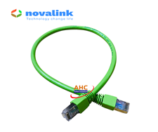 Dây nhảy mạng cat6A STP Bọc chống nhiễu dài 1M Novalink NV-63102A màu xanh (Green)